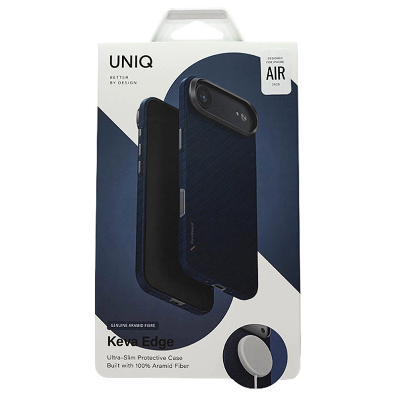 Чехол Uniq для iPhone 17 Air KEVA EDGE Full Kevlar (MagSafe), Синий