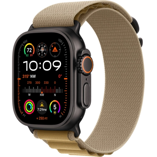Смарт-часы Apple Watch Ultra 2 (2024) GPS + Cellular - 49 mm Black Titanium case | ремешок Alpine Loop | цвет Бежевый (Tan), размер L