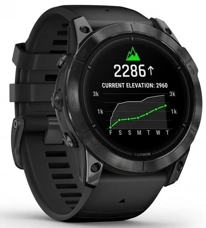 Смарт-часы Garmin Epix Pro (Gen 2) Standard Edition - 51 mm, Серый, черный силиконовый ремешок