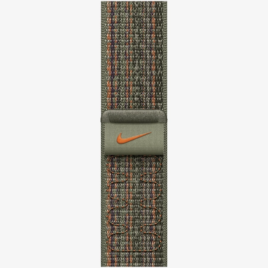 Ремешок для Apple Watch 45 мм Sequoia/Orange Nike Sport Loop (MTL63)
