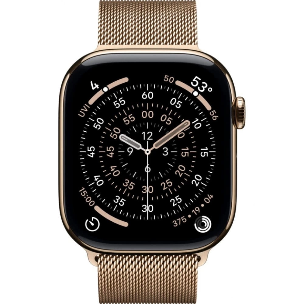 Смарт-часы Apple Watch S11 - 42 mm Titanium Gold case | Gold Milanese Loop