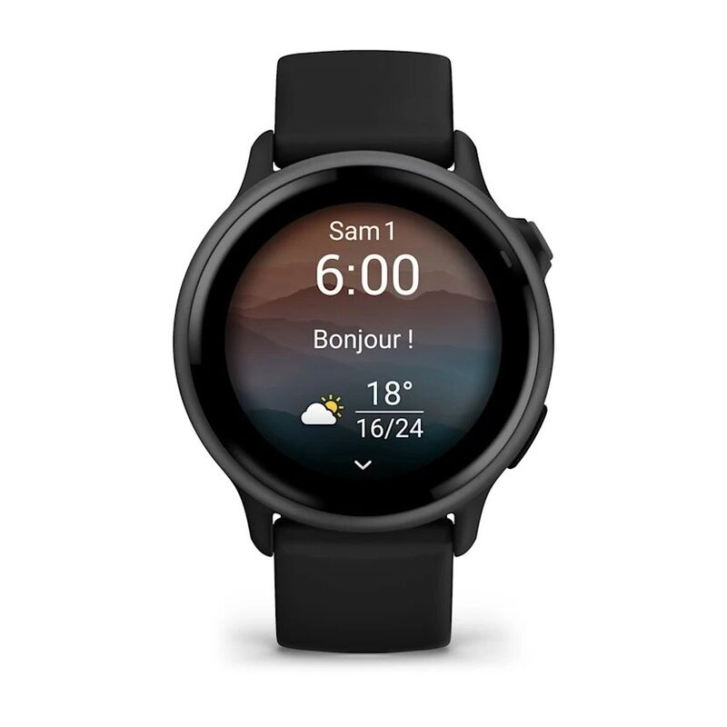 Смарт-часы Garmin Vivoactive 6 - 42 mm, Темно-серый, черный силиконовый ремешок