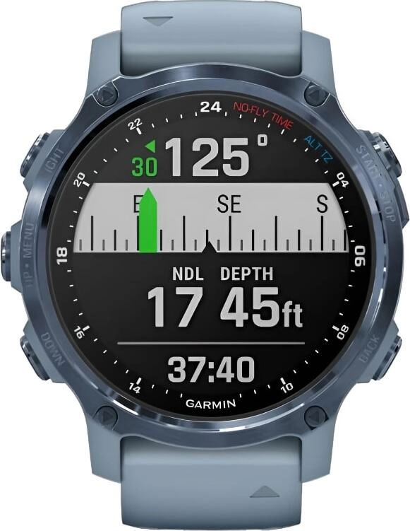 Смарт-часы Garmin Descent Mk2S - 43 mm, Голубой корпус c силиконовым ремешком цвета морской пены