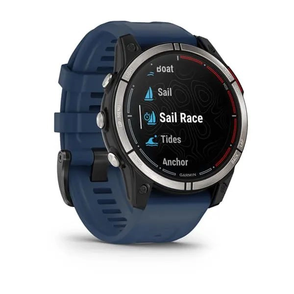 Смарт-часы Garmin Quatix 7 Sapphire Edition - 47 mm, Титановый, синий силиконовый ремешок