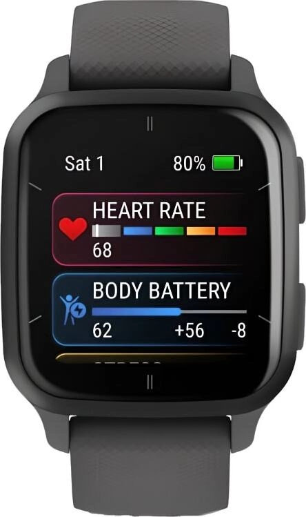 Смарт-часы Garmin Venu SQ 2 - 40 mm, Серый, серый алюминиевый безель, серый ремешок