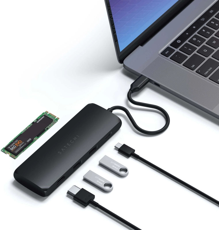 Адаптер Satechi USB-C Hybrid Multiport Adapter (with SSD Enclosure) Черный