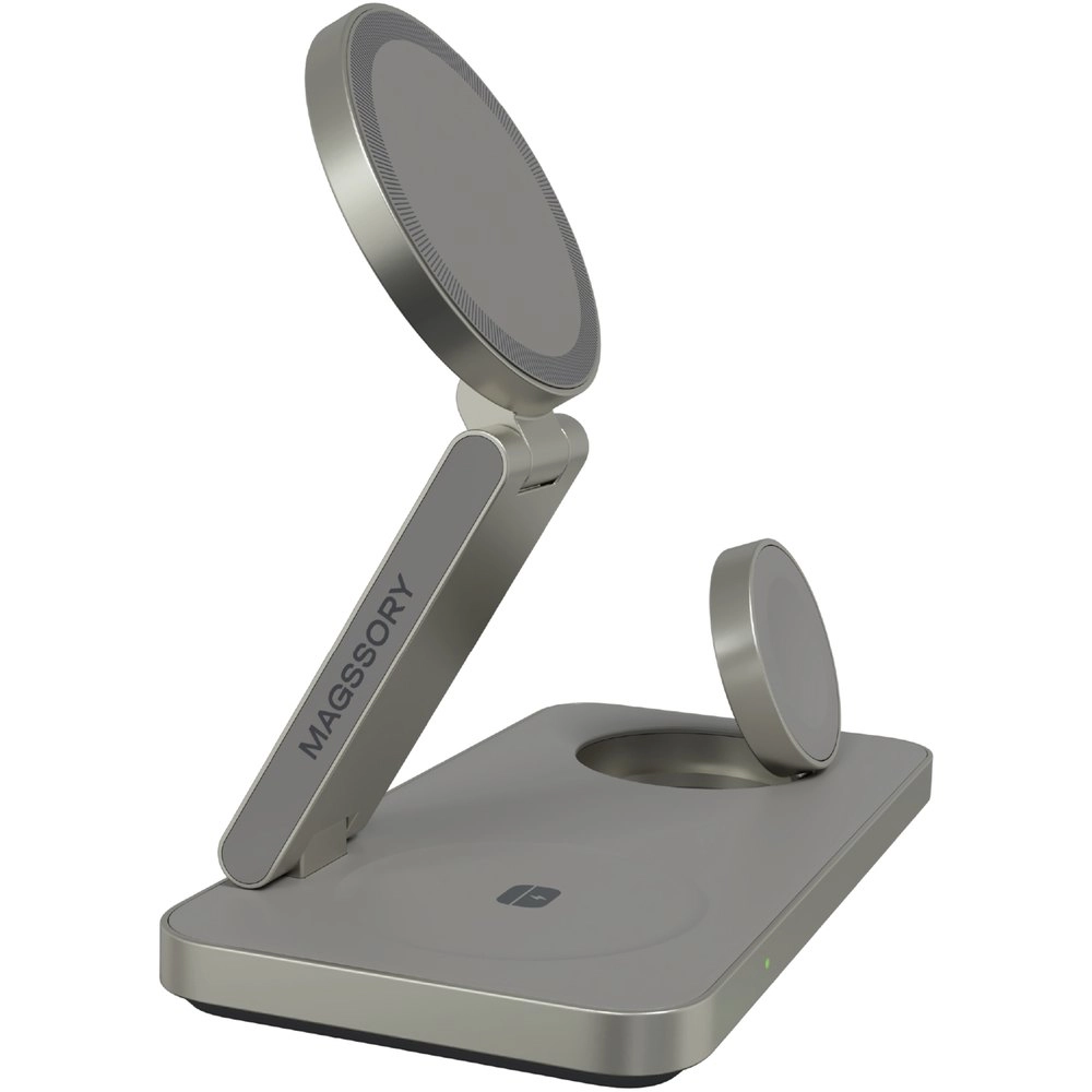 Беспроводное зарядное устройство Magssory Yoga для Apple 3-в-1 с Qi2