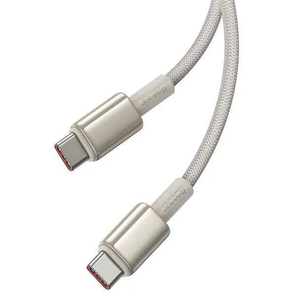 Кабель USB BASEUS Tungsten Gold Fast Charging, USB - Type-C, 100W, длина 2 метра, Gold
