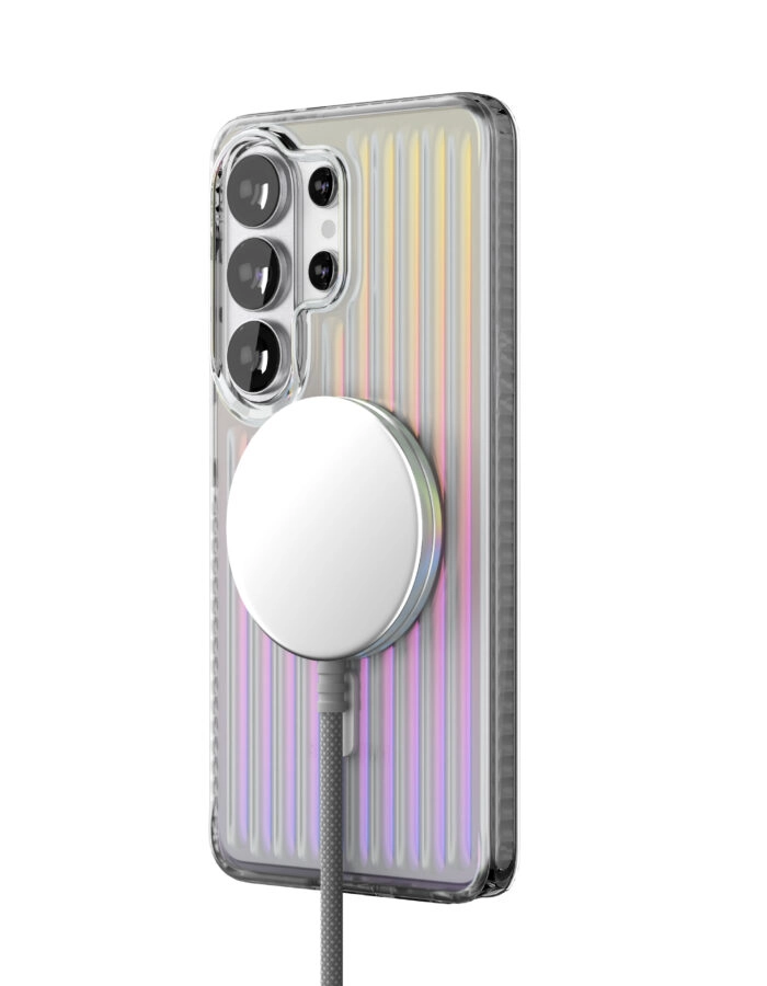 Чехол защитный VLP Pulse Case с MagSafe для Samsung Galaxy S26 Ultra, Перламутровый