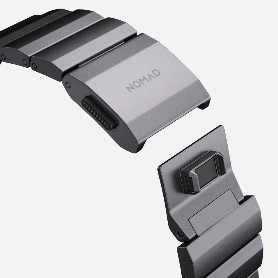 Ремешок Nomad Aluminum Band для Apple Watch 49/45/44/42 мм серый космос (Space Gray)
