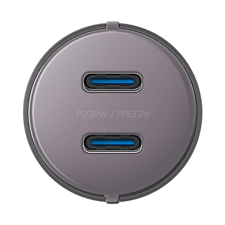 Автомобильное зарядное EnergEA Alu Drive D60 2*USB-C PD/PPS 66W, Aluminium Gunmetal