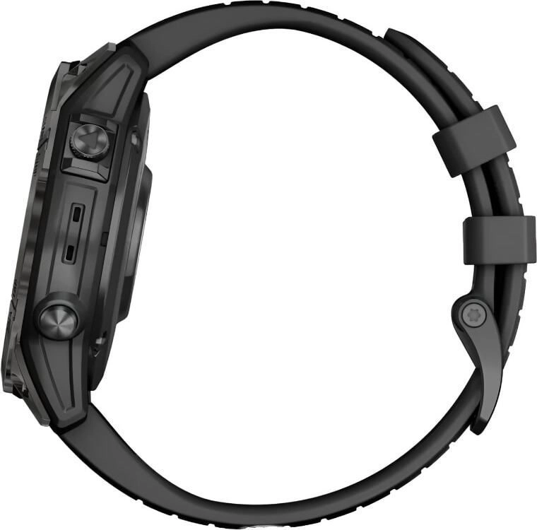 Смарт-часы Garmin Fenix 7 Pro Sapphire Solar - 47 mm, Титановый, угольно-серый безель с DLC-покрытием, черный ремешок