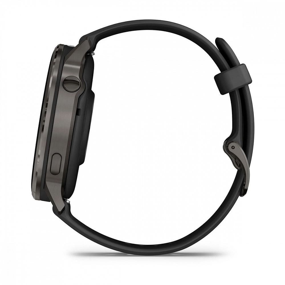 Смарт-часы Garmin Venu 4 - 45 mm, Темно-серый, черный силиконовый ремешок
