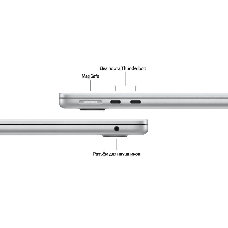 Ноутбук MacBook Air 13" M3 (2024) 8C CPU/10C GPU, 8 ГБ RAM, 512 ГБ SSD, Silver
