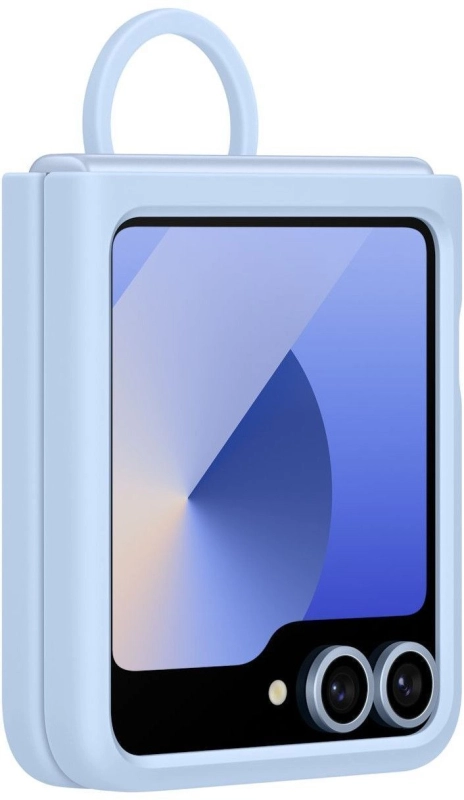 Чехол Samsung Z Flip6 Silicone Ring Case- небесно-голубой