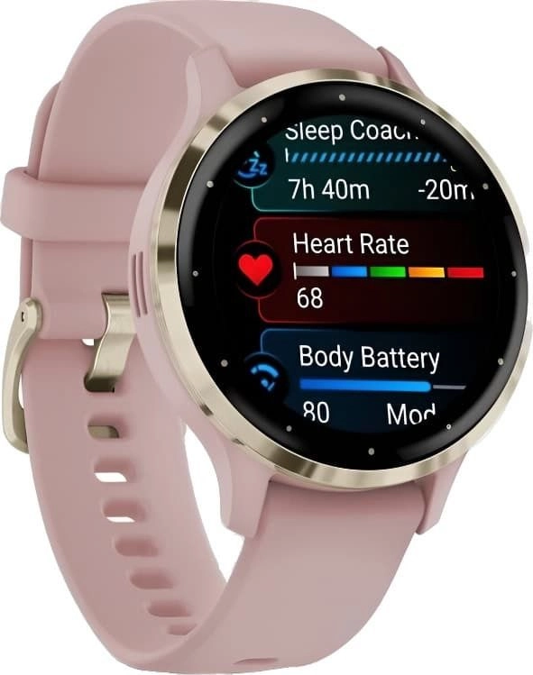 Смарт-часы Garmin Venu 3S - 41 mm, Розовый, золотистый безель, розовый ремешок