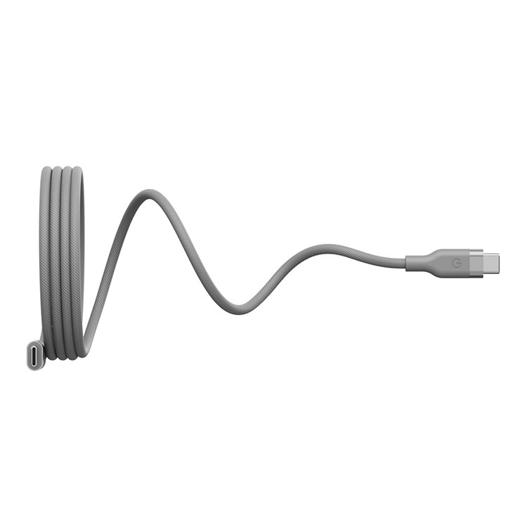 Кабель Energea HELIX USB-C to USB-C 100W 480 Mbps Magnetic Natural Titanium 1.5 м