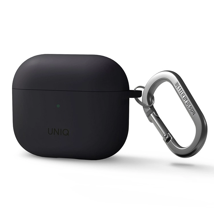 Чехол Uniq NEXO Liquid silicone +carabin +Sports ear hooks для AirPods 3  Серый