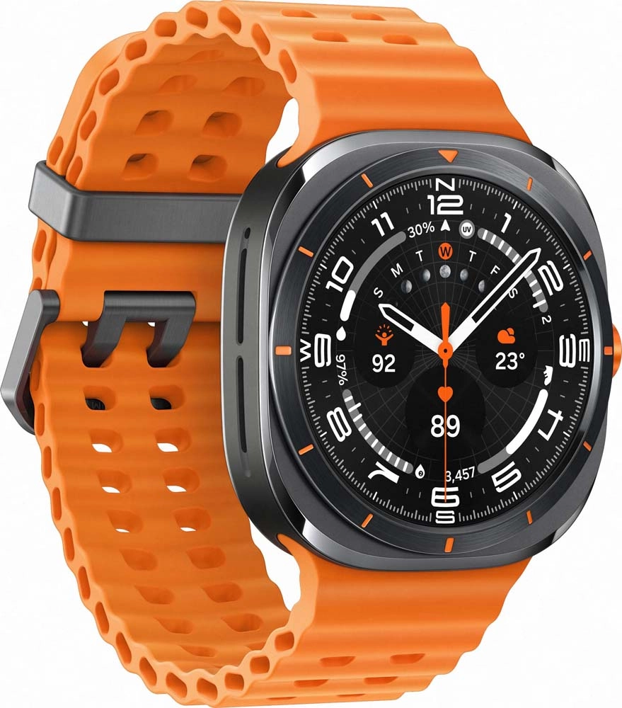 Смарт-часы Samsung Galaxy Watch Ultra (2024) - 47 mm (SM-L705) Titanium Gray (оранжевый ремешок)