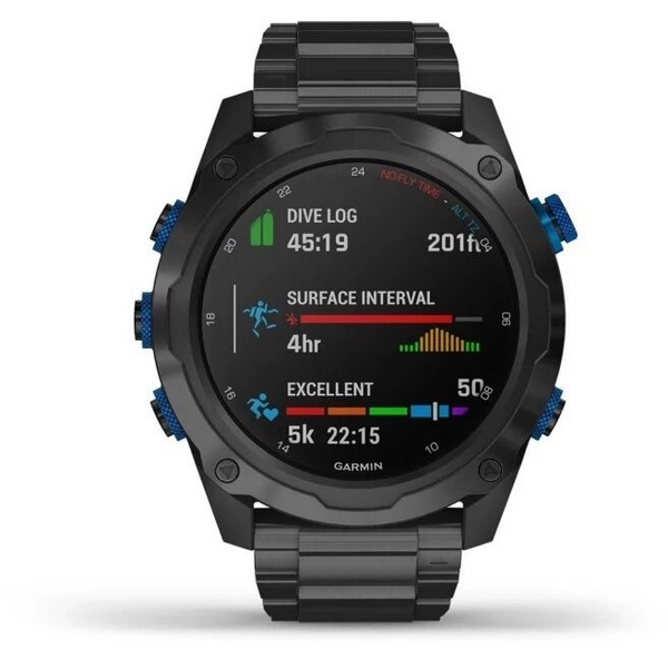 Смарт-часы Garmin Descent Mk2i - 52 mm, Титановый с DLC-покрытием и черным титановым ремешком + Датчик Descent T1