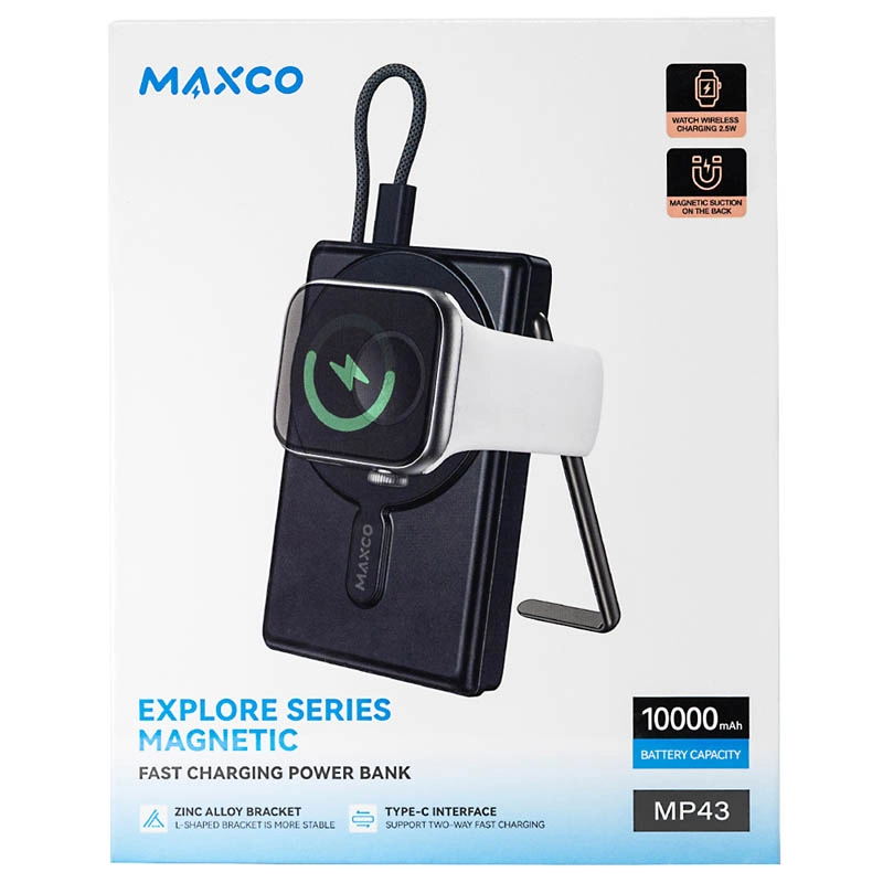 Внешний аккумулятор Maxco , 10000 мАч, 15 Вт, Черный