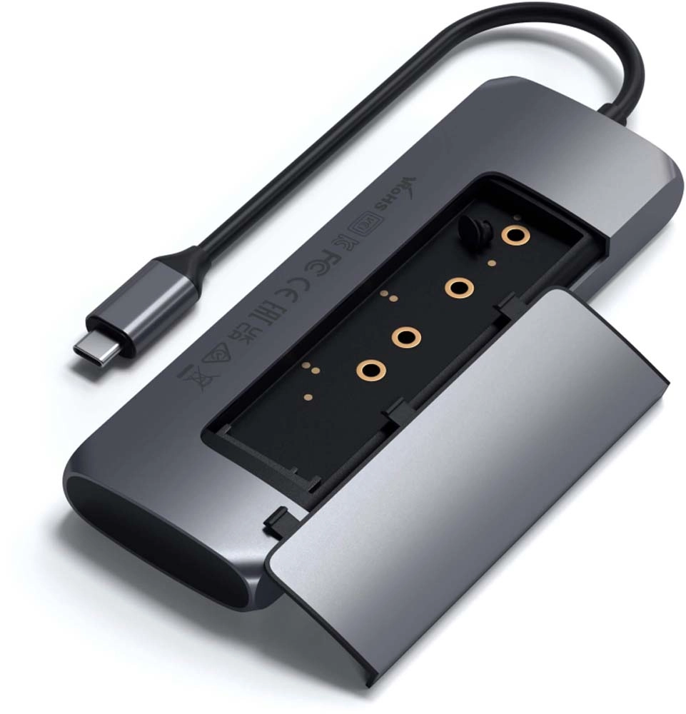 Адаптер Satechi USB-C Hybrid Multiport Adapter (with SSD Enclosure) Серый