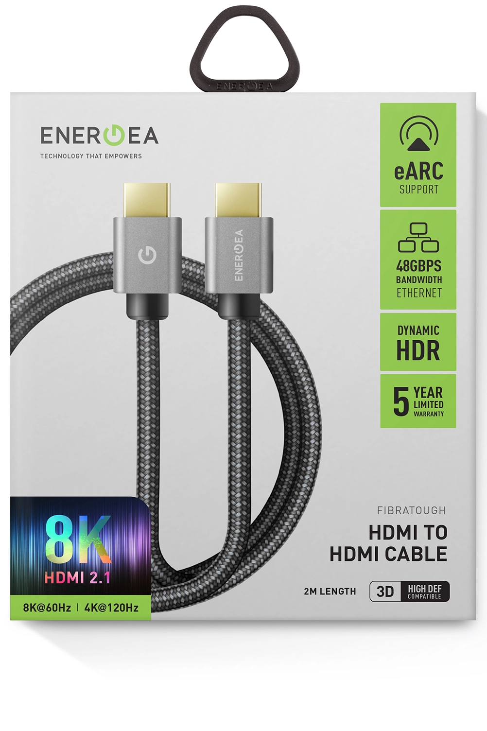 Кабель EnergEA FibraTough HDMI - HDMI 8K, 2 м
