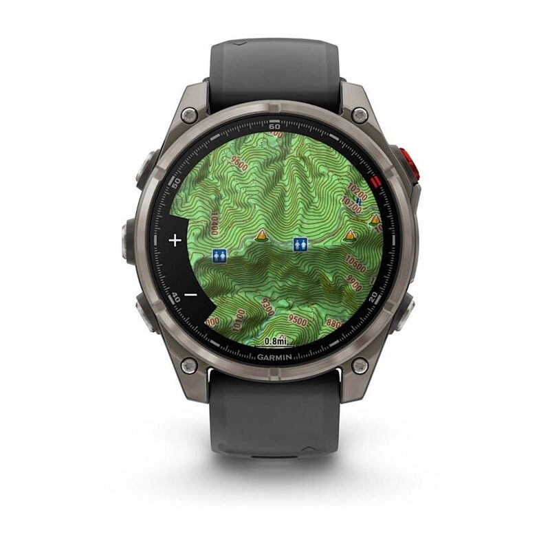 Смарт-часы Garmin Fenix 8 Pro Amoled Sapphire - 47 mm, Титановый | черный силиконовый ремешок