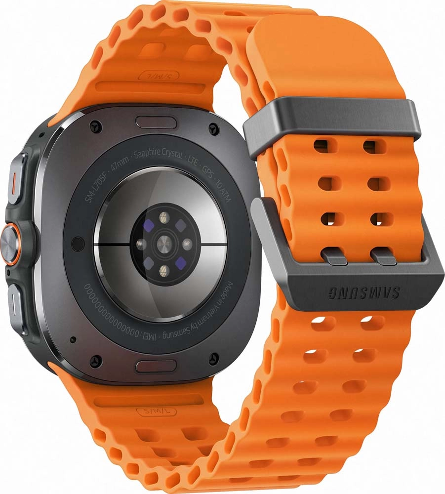 Смарт-часы Samsung Galaxy Watch Ultra (2024) - 47 mm (SM-L705) Titanium Gray (оранжевый ремешок)