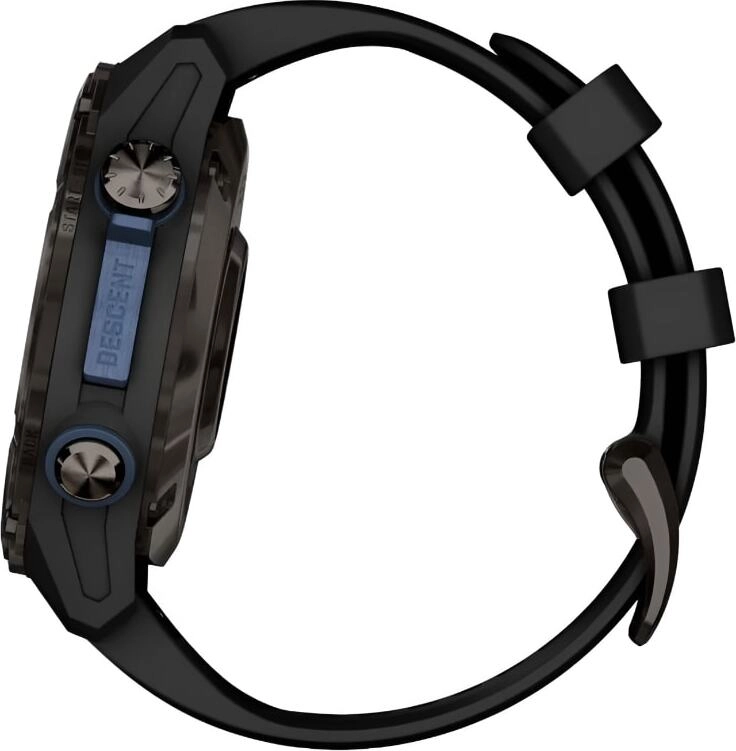 Смарт-часы Garmin Descent Mk3i - 43 mm, Титановый, угольно-серый безель с DLC-покрытием, черный силиконовый ремешок