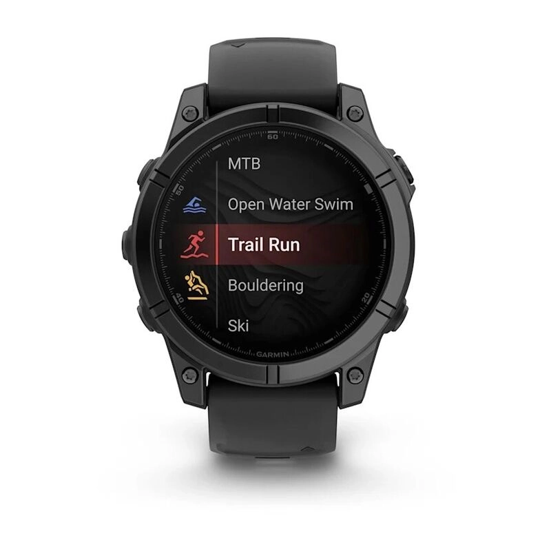Смарт-часы Garmin Fenix E Amoled - 47 mm, Темно-серый с серым безелем | черный силиконовый ремешок
