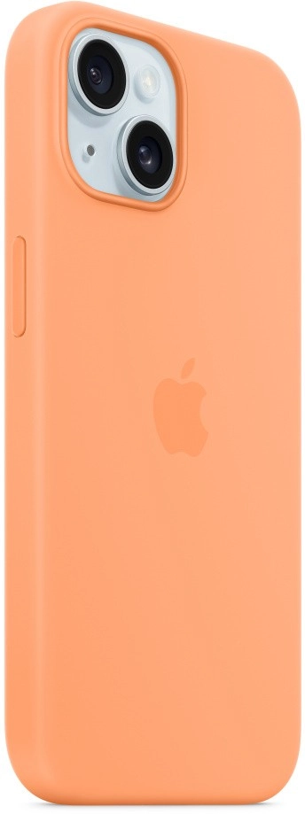 Чехол для iPhone 15 Силиконовый, свежая папайя (Orange Sorbet)