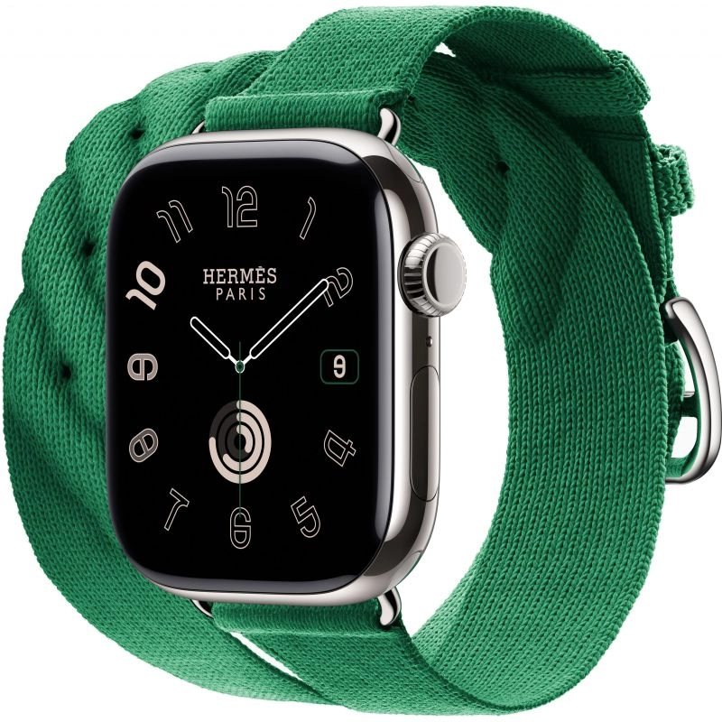 Смарт-часы Apple Watch S10 Hermes - 42 mm браслет Torsade Double Tour (Vert Moyen | зеленый)