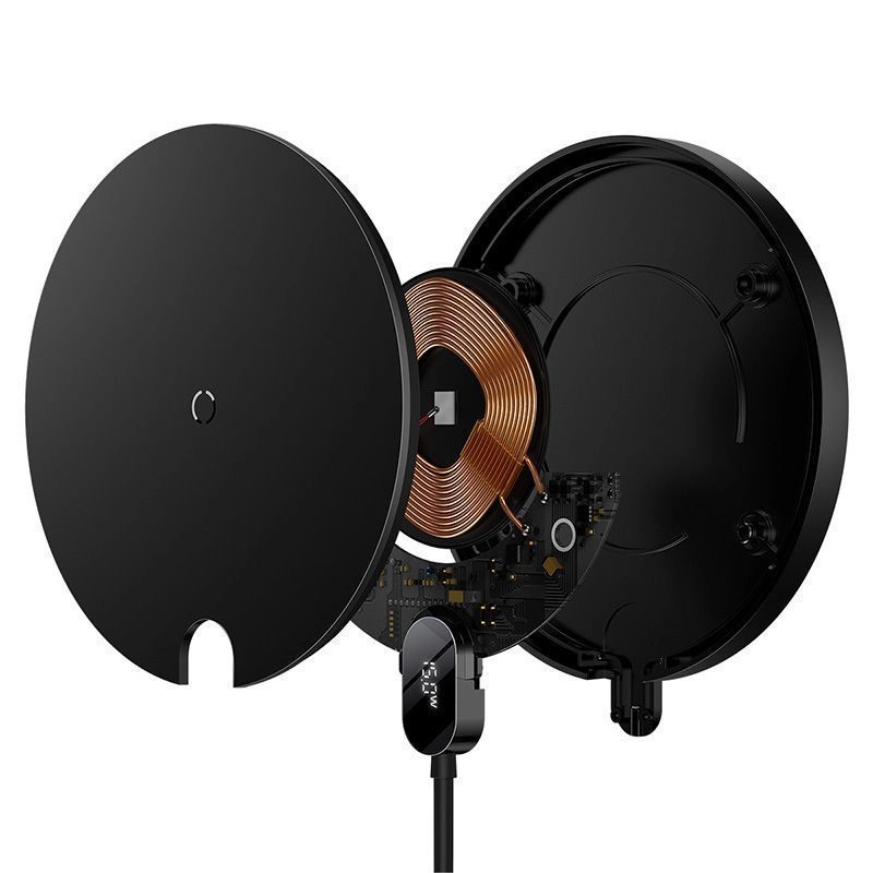 Беспроводное зарядное устройство BASEUS Digital LED Display Gen 2, 2A, 15W, черный