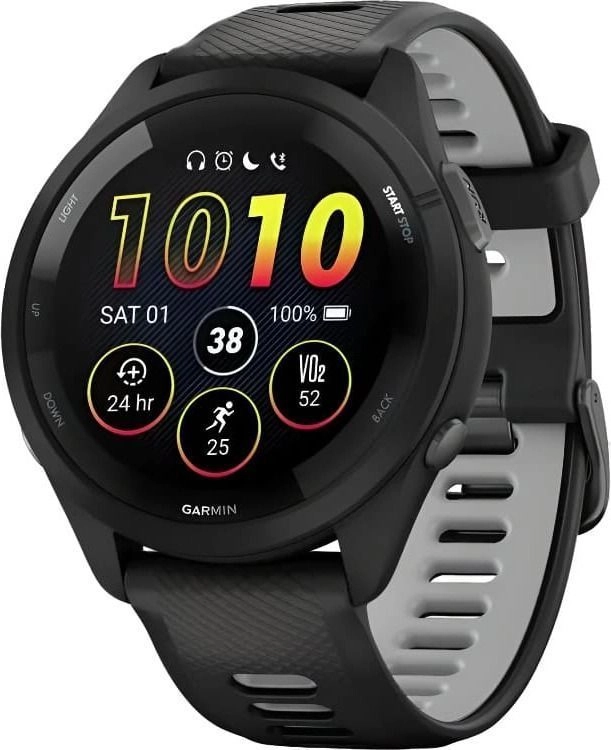 Смарт-часы Garmin Forerunner 265 - 46 mm, Черный, черно-серый ремешок
