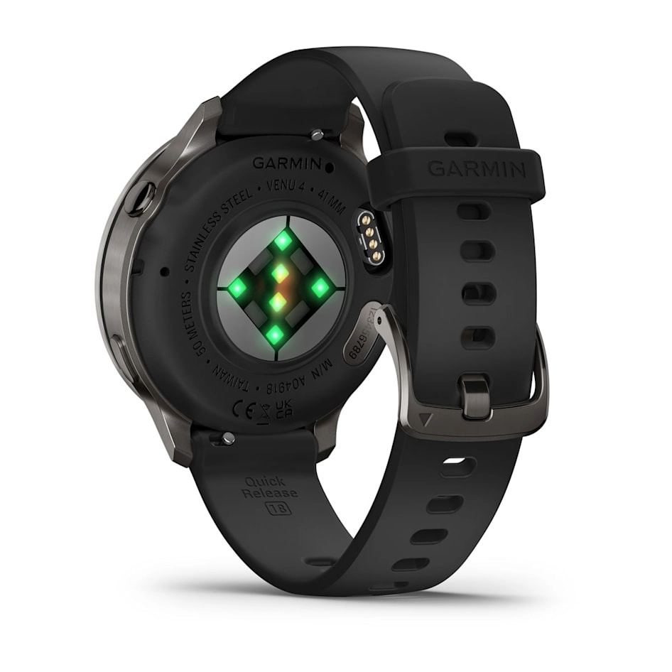 Смарт-часы Garmin Venu 4 - 41 mm, Темно-серый, черный силиконовый ремешок