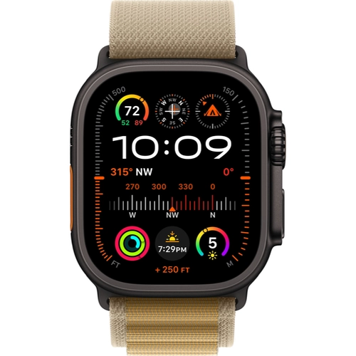 Смарт-часы Apple Watch Ultra 2 (2024) GPS + Cellular - 49 mm Black Titanium case | ремешок Alpine Loop | цвет Бежевый (Tan), размер S