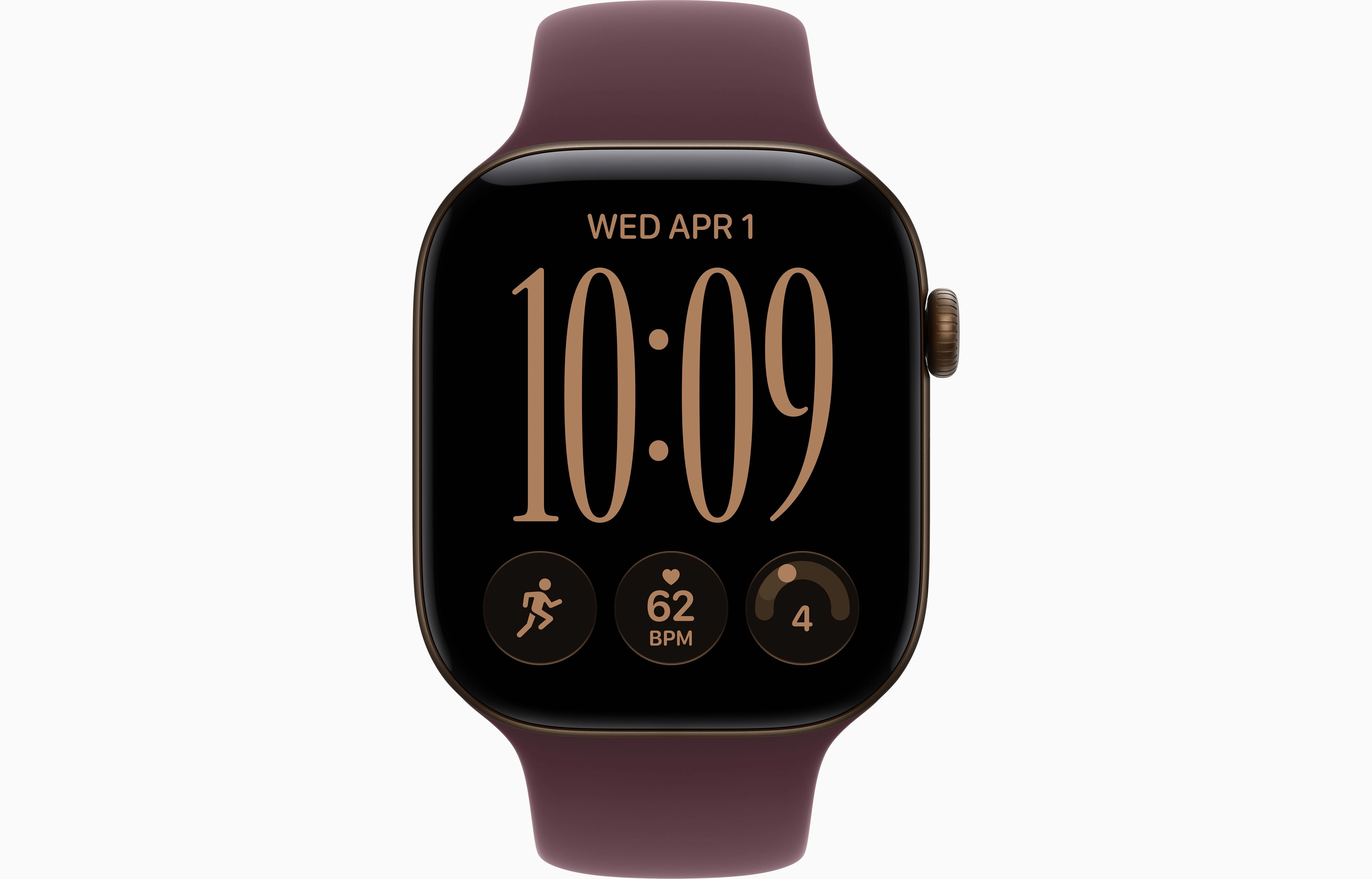 Смарт-часы Apple Watch Series 12, 46 мм, GPS + Cellular, Aluminum Dark Bronze, Sport Band Burgundy, M/L