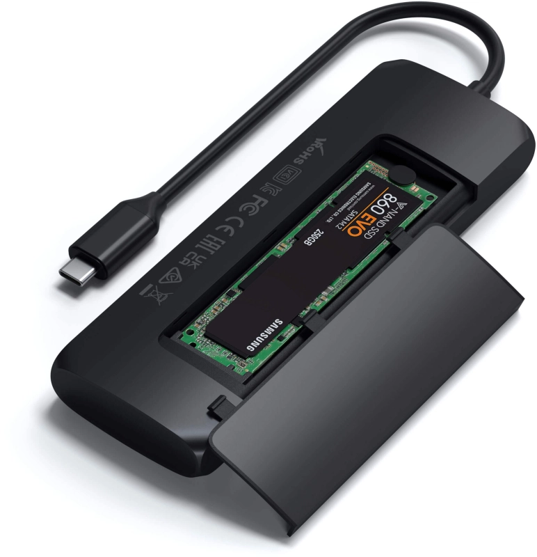 Адаптер Satechi USB-C Hybrid Multiport Adapter (with SSD Enclosure) Черный