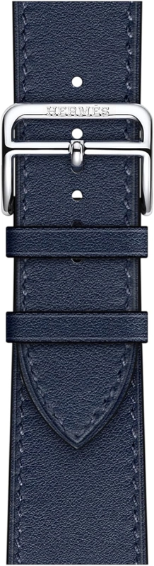 Смарт-часы Apple Watch S10 Hermes - 42 mm браслет Leather Single Tour Etoupe, (Bleu de France | синий)