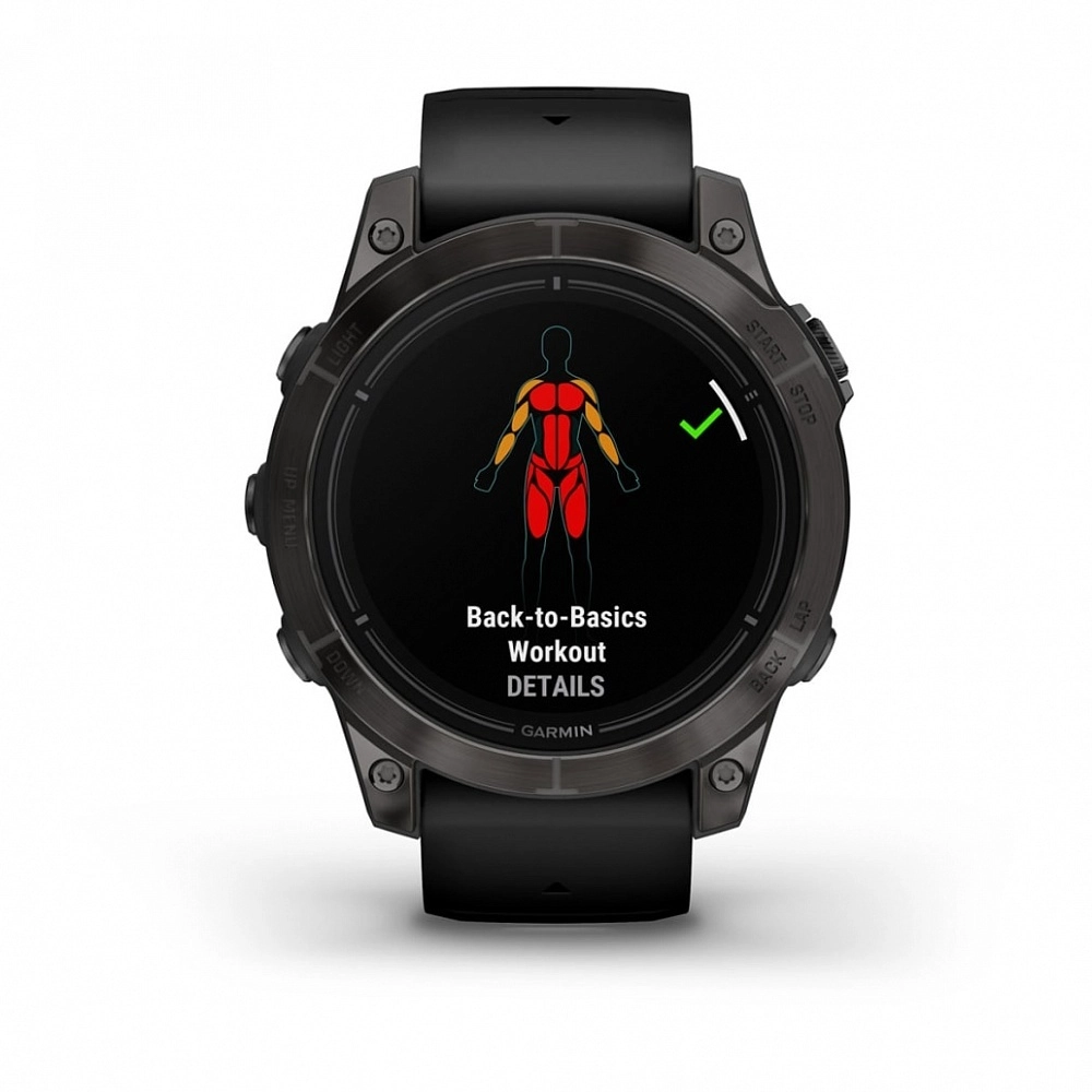 Смарт-часы Garmin Epix Pro (Gen 2) Sapphire Edition - 47 mm, Титановый, угольно-серый безель с DLC-покрытием, черный ремешок