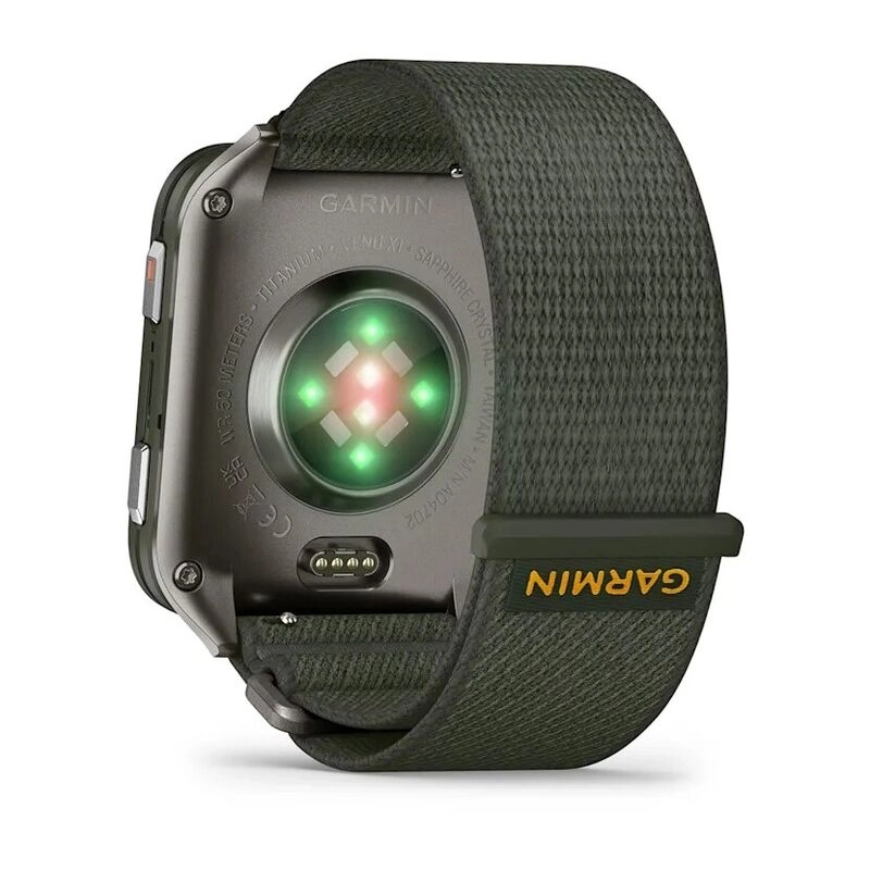 Смарт-часы Garmin Venu X1 - 51 mm, цвет Мха с серой титановой крышкой, черный нейлоновый ремешок