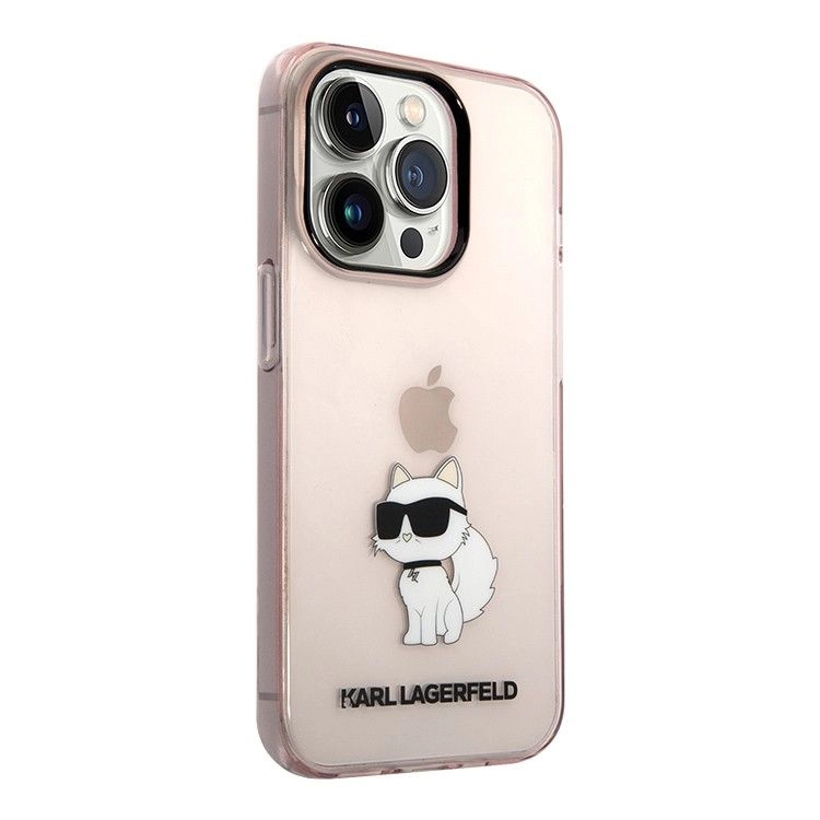 Karl Lagerfeld для iPhone 15 Pro Max чехол PC/Термополиуретан NFT Choupette Hard Translucent Pink