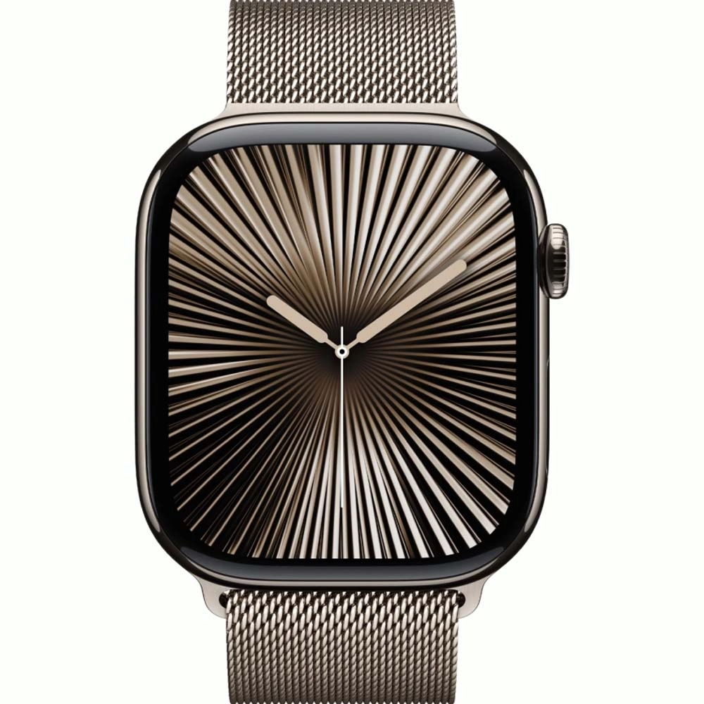 Смарт-часы Apple Watch S10 - 46 mm Титановый корпус | ремешок Milanese Loop | цвет Natural Titanium, S/M