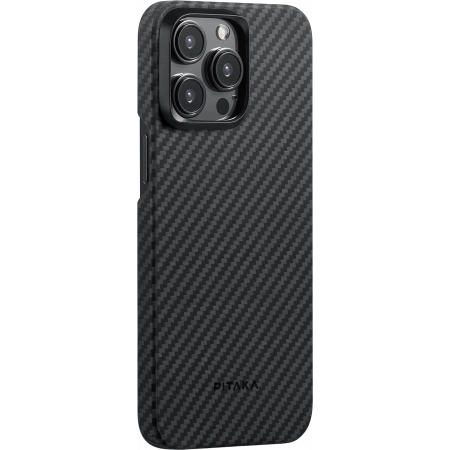 Чехол Pitaka MagEZ Case 4 для iPhone 15 Pro (6.1"), черно-серый, Кевлар (KI1501P)