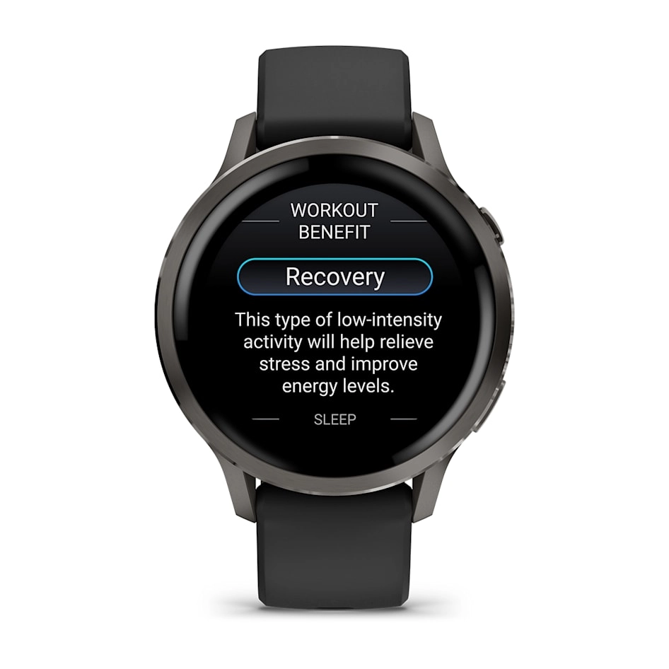 Смарт-часы Garmin Venu 4 - 41 mm, Темно-серый, черный силиконовый ремешок