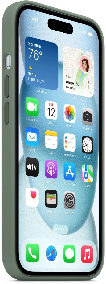 Чехол для iPhone 15 Силиконовый, сосновый лес (Cypress)