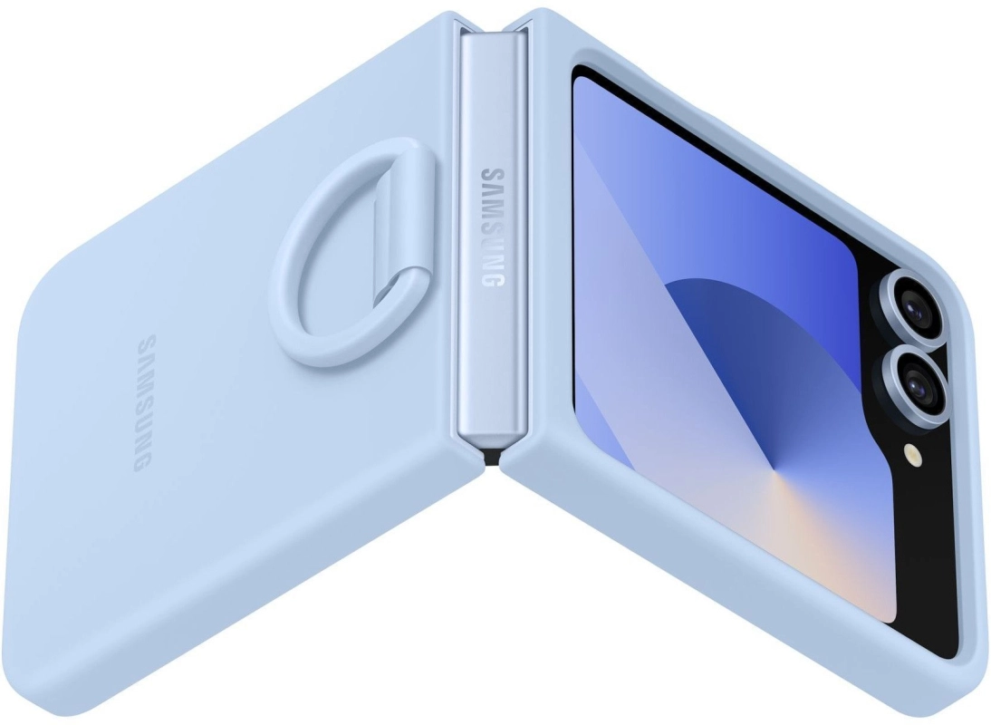Чехол Samsung Z Flip6 Silicone Ring Case- небесно-голубой