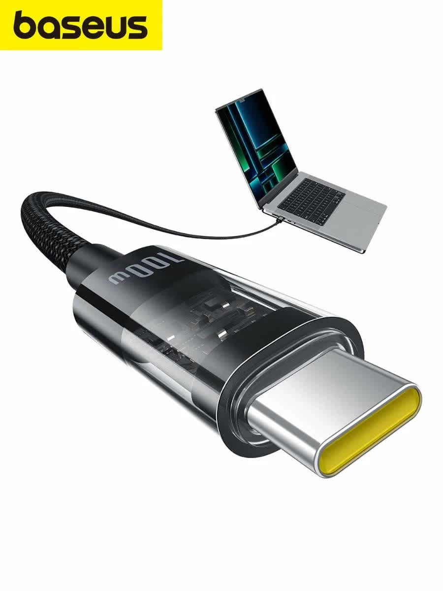 Кабель Baseus Gem Purely Lucent Type-C - Type-C 100 Вт 1m