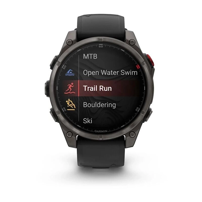 Смарт-часы Garmin Fenix 8 Pro Amoled Sapphire - 47 mm, Угольно-серый с DLC-покрытием | пепельно-серый силиконовый ремешок